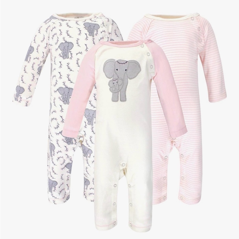 Elephant Print and Pink Kids One Piece Set